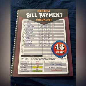 New Monthly Bill Payment Checklist Notebook